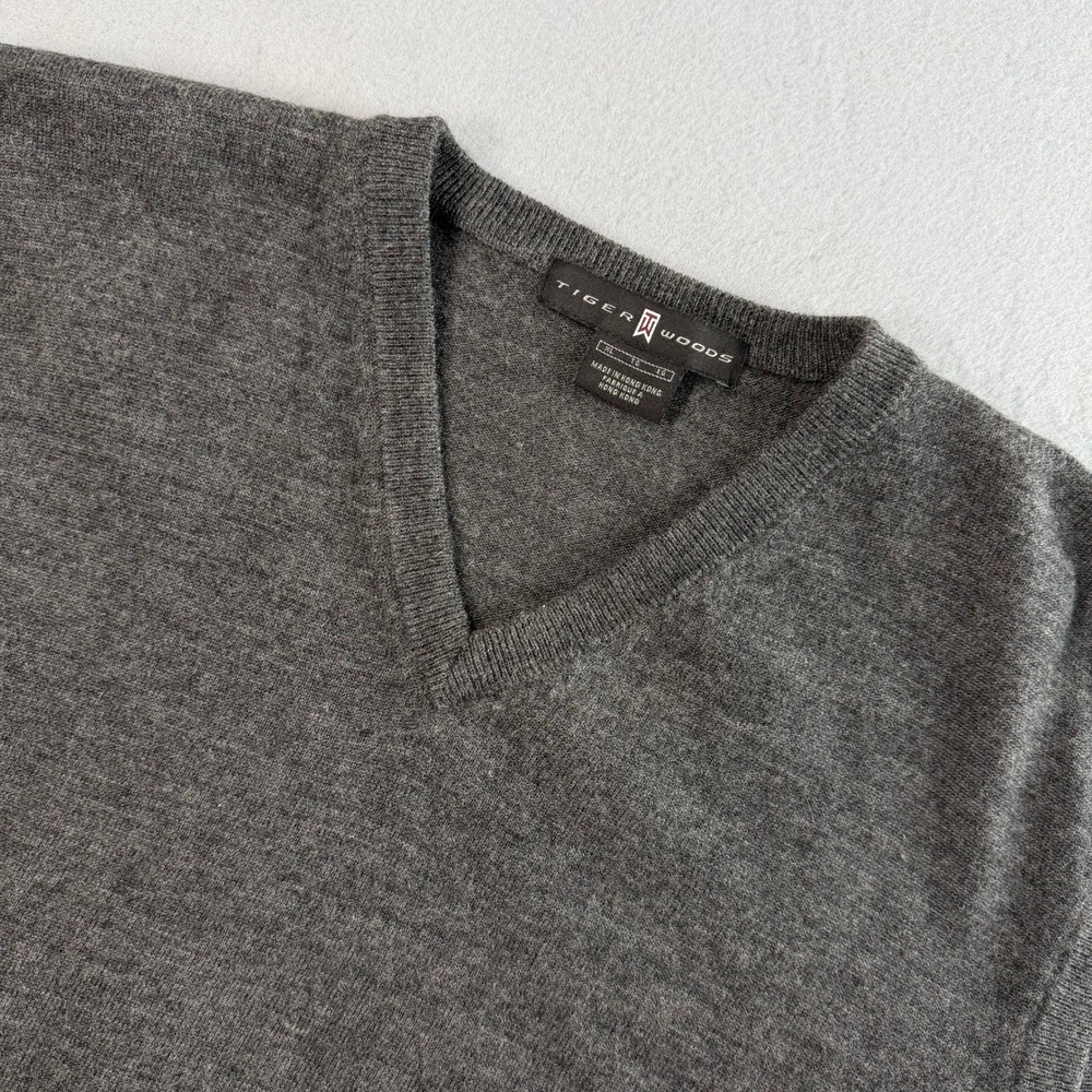 Tiger Woods Merino Wool Sweater Vest XL Grey Vintage Layering Staple Preppy